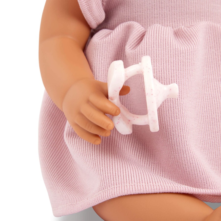 Lalka niemowlę ze smoczkiem, w sukience i opasce, wersja różowa / LullaBaby
