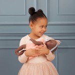 Lalka niemowlę ze smoczkiem, w sukience i opasce, wersja brzoskwiniowa / LullaBaby