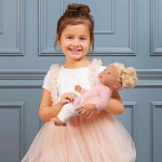 Lalka niemowlę z włosami i smoczkiem, w dwuczęściowym ubranku - blondynka / LullaBaby