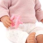 Lalka niemowlę z włosami i smoczkiem, w dwuczęściowym ubranku - blondynka / LullaBaby