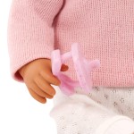 Lalka niemowlę z włosami i smoczkiem, w dwuczęściowym ubranku - szatynka / LullaBaby