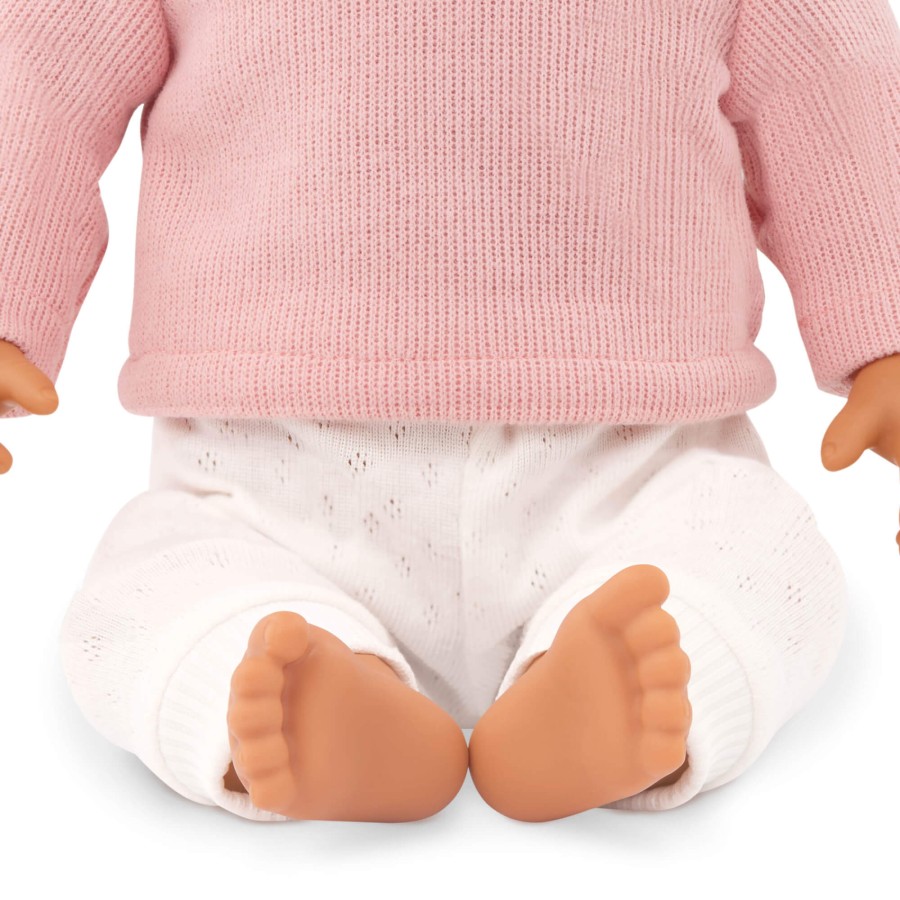 Lalka niemowlę z włosami i smoczkiem, w dwuczęściowym ubranku - szatynka / LullaBaby