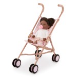 Lalka niemowlę z włosami i smoczkiem, w dwuczęściowym ubranku - ciemnoskóra brunetka / LullaBaby