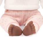 Lalka niemowlę z włosami i smoczkiem, w dwuczęściowym ubranku - ciemnoskóra brunetka / LullaBaby