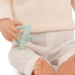 Lalka niemowlę chłopiec z włosami i smoczkiem, w dwuczęściowym ubranku - blondyn / LullaBaby