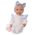 Lalka niemowlę ze smoczkiem, w sukience i opasce, z dodatkowymi śpioszkami i kubkiem niekapkiem / LullaBaby