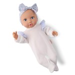 Lalka niemowlę ze smoczkiem, w sukience i opasce, z dodatkowymi śpioszkami i kubkiem niekapkiem / LullaBaby