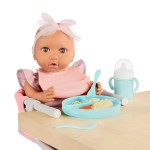 Zestaw do karmienia lalki, z fotelikiem przypinanym do blatu / LullaBaby