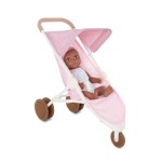 Combo dla lalki niemowlaka – krzesełko do karmienia, kojec i spacerówka, wersja różowa / LullaBaby