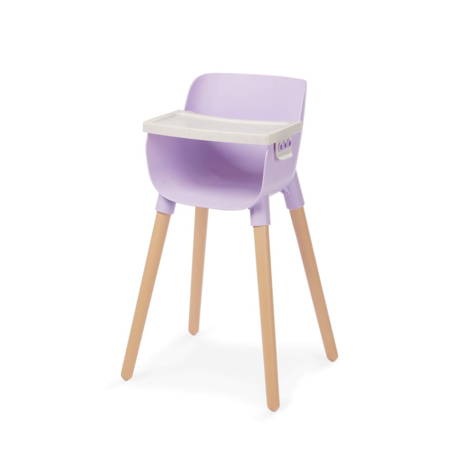 Combo dla lalki niemowlaka – krzesełko do karmienia, kojec i spacerówka, wersja fioletowa / LullaBaby