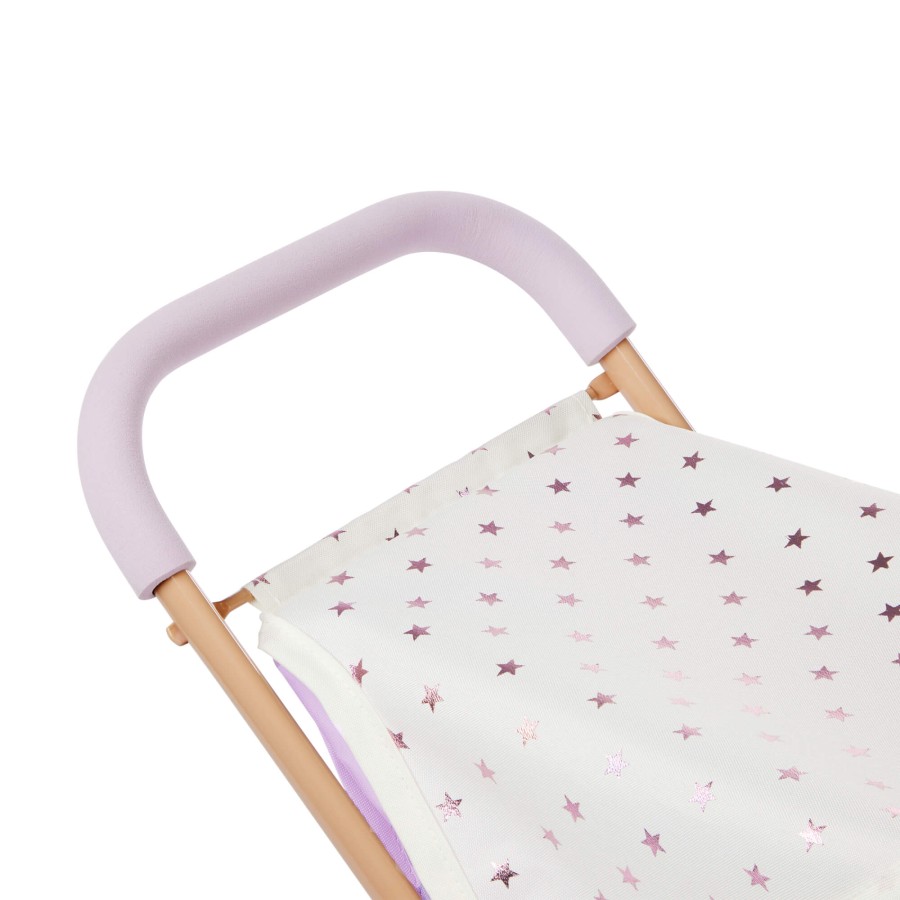 Combo dla lalki niemowlaka – krzesełko do karmienia, kojec i spacerówka, wersja fioletowa / LullaBaby