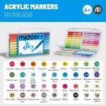 Markery akrylowe z pędzelkową końcówką w walizce (36 kolorów) / Mideer