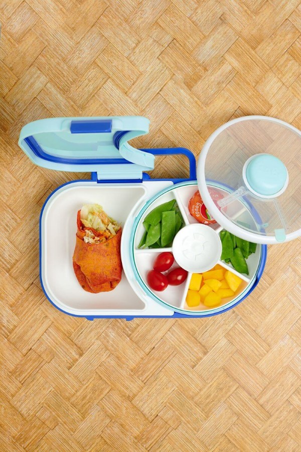 LUNCHBOX & SNACK SPINNER 2IN1 śniadaniówka dla dzieci, Blueberry Blue / GOBE