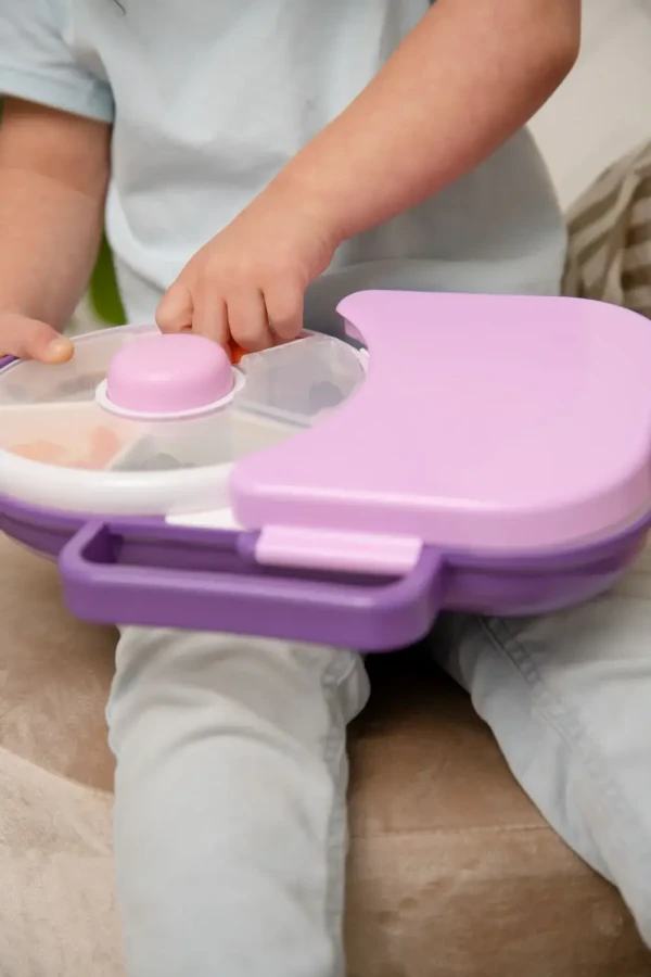 LUNCHBOX & SNACK SPINNER 2IN1 śniadaniówka dla dzieci, Grape Purple / GOBE