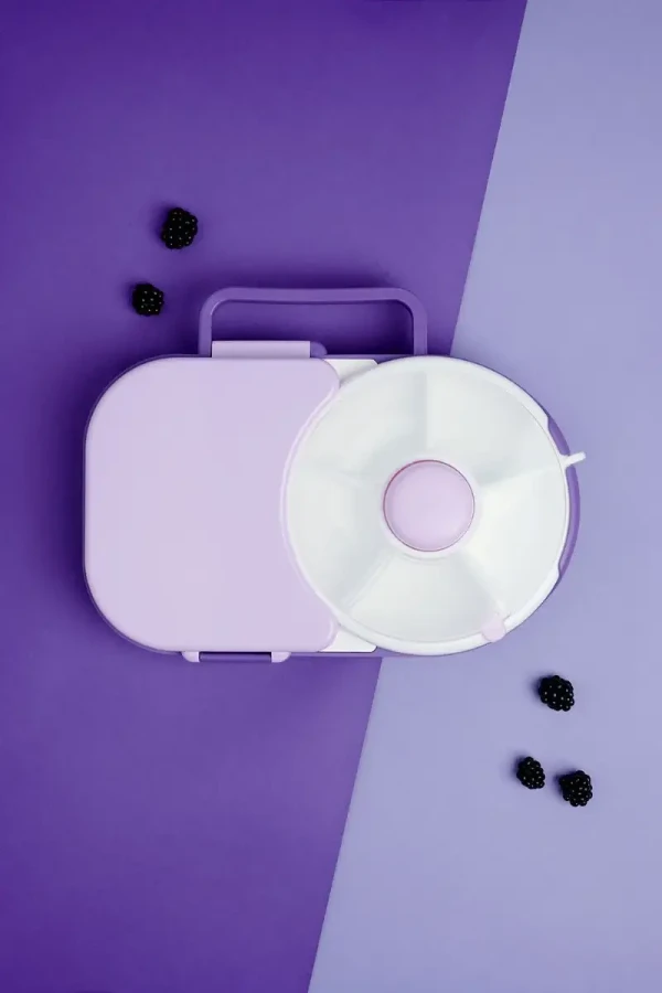 LUNCHBOX & SNACK SPINNER 2IN1 śniadaniówka dla dzieci, Grape Purple / GOBE