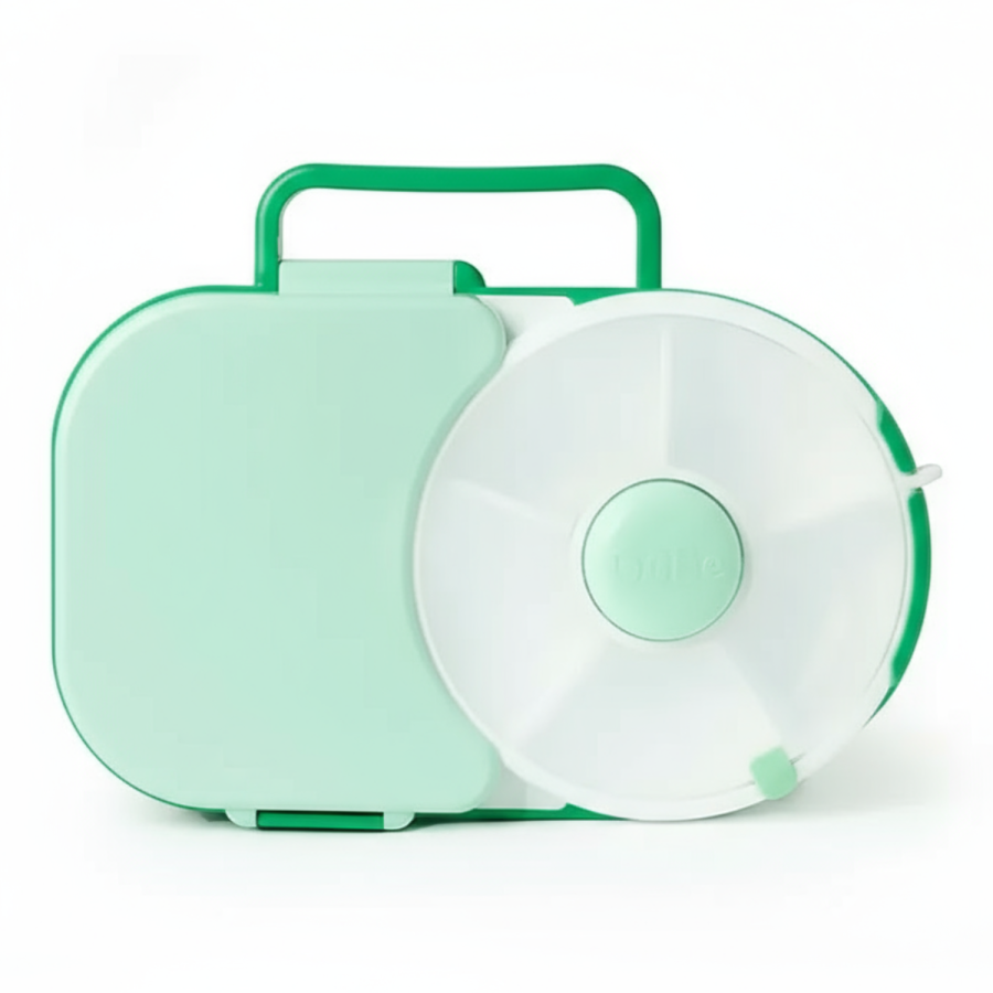 LUNCHBOX & SNACK SPINNER 2IN1 śniadaniówka dla dzieci, Sage Green / GOBE
