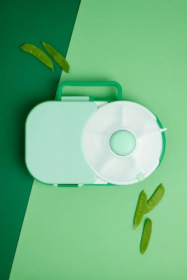 LUNCHBOX & SNACK SPINNER 2IN1 śniadaniówka dla dzieci, Sage Green / GOBE