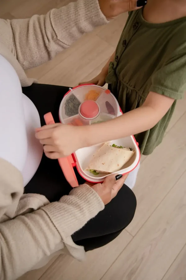 LUNCHBOX & SNACK SPINNER 2IN1 śniadaniówka dla dzieci, Watermelon Pink / GOBE