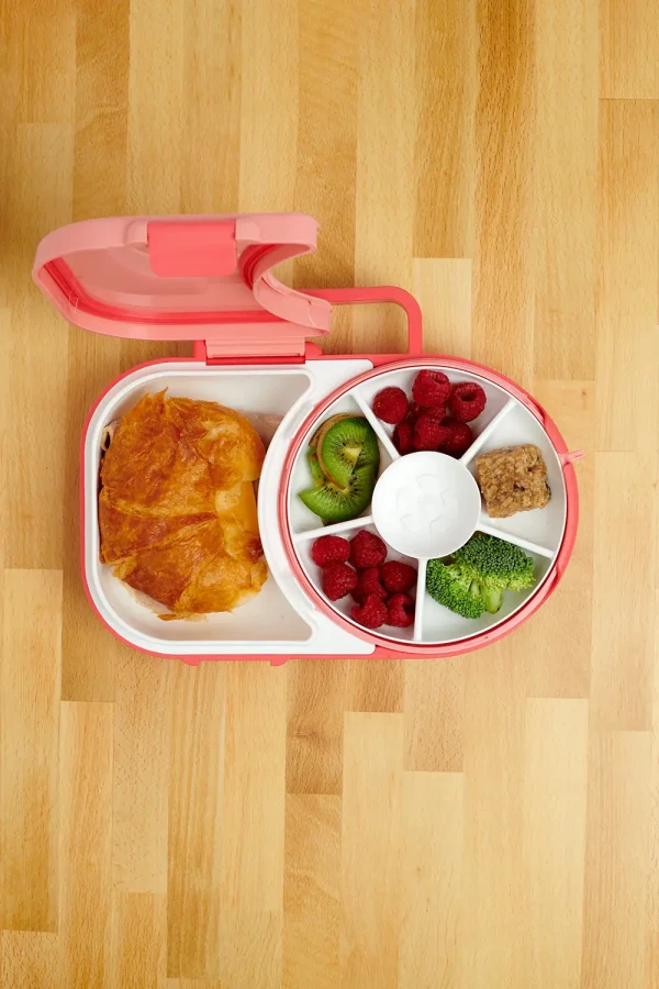 LUNCHBOX & SNACK SPINNER 2IN1 śniadaniówka dla dzieci, Watermelon Pink / GOBE