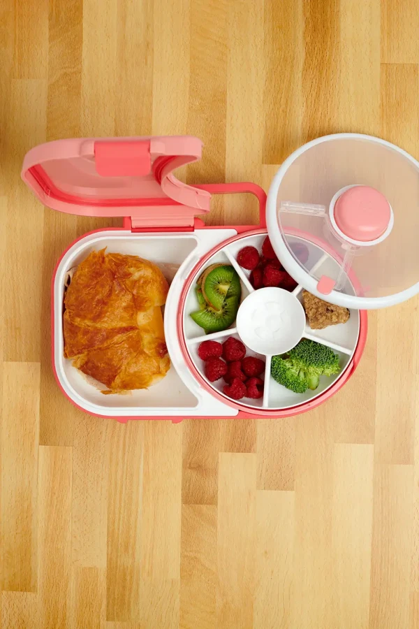 LUNCHBOX & SNACK SPINNER 2IN1 śniadaniówka dla dzieci, Watermelon Pink / GOBE