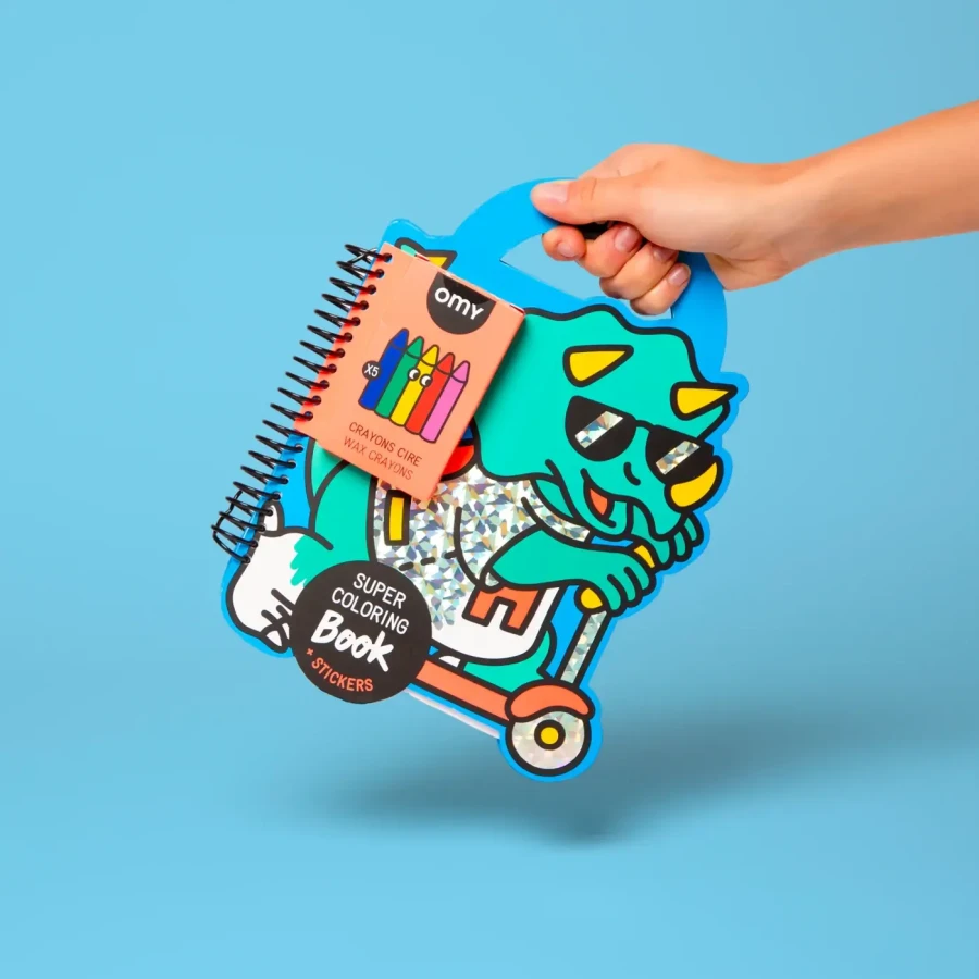 Zestaw do kolorowania z naklejkami - Dinozaury / OMY