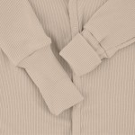 Rampers niemowlęcy z prążkowanej dzianiny z regulacją - Light Beige / Babysteps