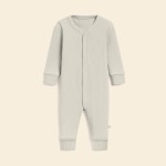 Rampers niemowlęcy z prążkowanej dzianiny z regulacją - Cream / Babysteps