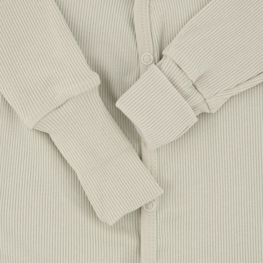 Rampers niemowlęcy z prążkowanej dzianiny z regulacją - Cream / Babysteps