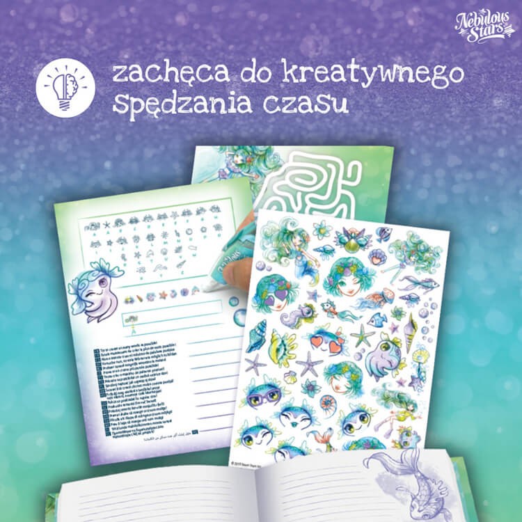 Pamiętnik na kłódkę – z aplikatorem wzorów Marinia / Nebulous Stars