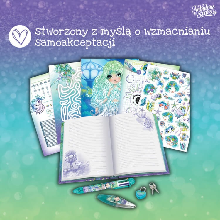 Pamiętnik na kłódkę – z aplikatorem wzorów Marinia / Nebulous Stars