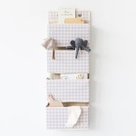 Organizer na drzwi wiszący Gingham Beige / 3 Sprouts
