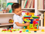 Jungle Adventure Bucket - klocki jeżyki w wiadrze - zestaw DŻUNGLA, 128 elementów / B.Toys