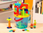 Jungle Adventure Bucket - klocki jeżyki w wiadrze - zestaw DŻUNGLA, 128 elementów / B.Toys