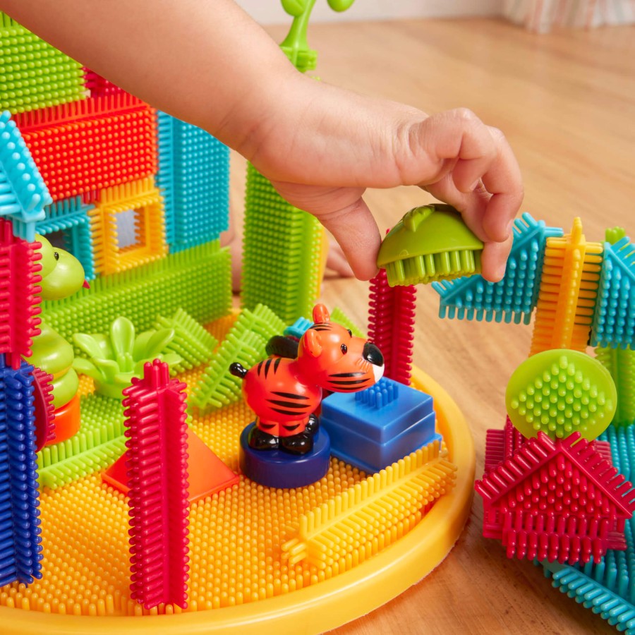 Jungle Adventure Bucket - klocki jeżyki w wiadrze - zestaw DŻUNGLA, 128 elementów / B.Toys