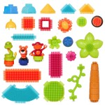 Jungle Adventure Bucket - klocki jeżyki w wiadrze - zestaw DŻUNGLA, 128 elementów / B.Toys