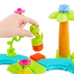 Jungle Adventure Bucket - klocki jeżyki w wiadrze - zestaw DŻUNGLA, 128 elementów / B.Toys