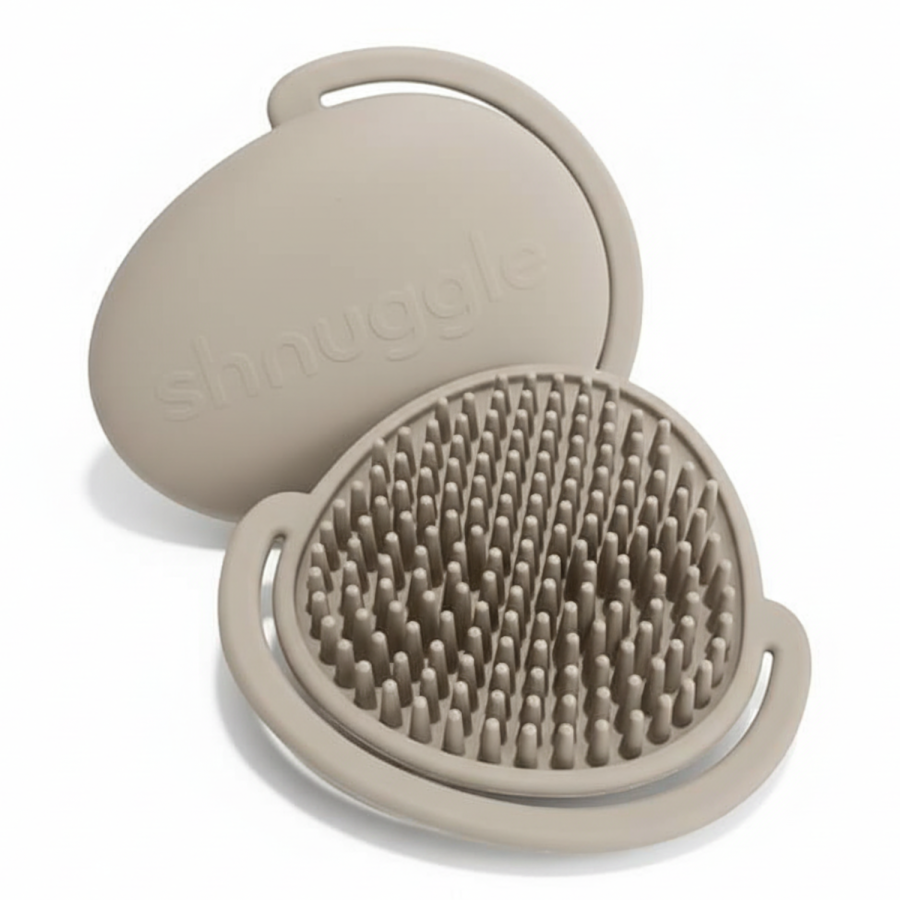 Szczotka silikonowa do włosów dla niemowląt Taupe / Shnuggle Baby