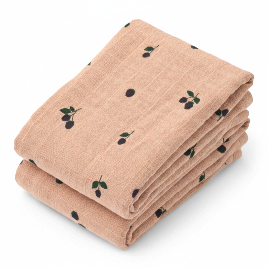 Chusteczki muślinowe Lewis, 2 szt. - Mini berry, Pale tuscany / Liewood