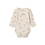 Body niemowlęce Yanni 2-pak - Mini whale, Sandy / Liewood