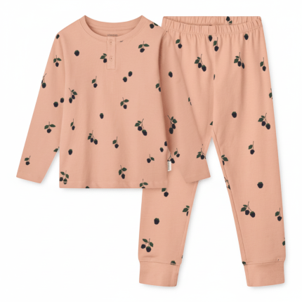 Zestaw piżamy z nadrukiem Wilhelm - mini berry, pale tuscany / Liewood