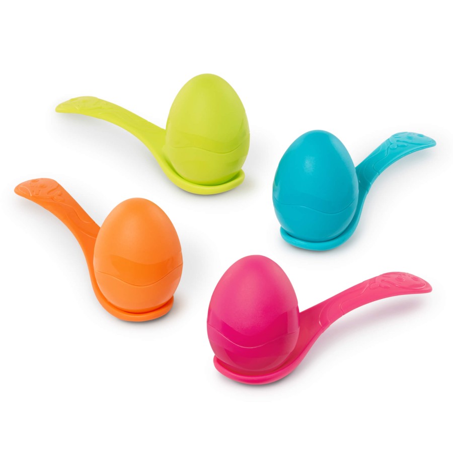 Egg & Spoon Racers - zestaw do zabawy w wyścigi z jajkami na łyżkach / B.Toys