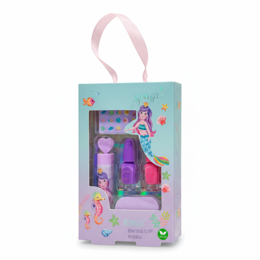 Kosmetyki do makijażu i stylizacji paznokci dla dzieci zestaw 5 el. Syrenka / Souza!