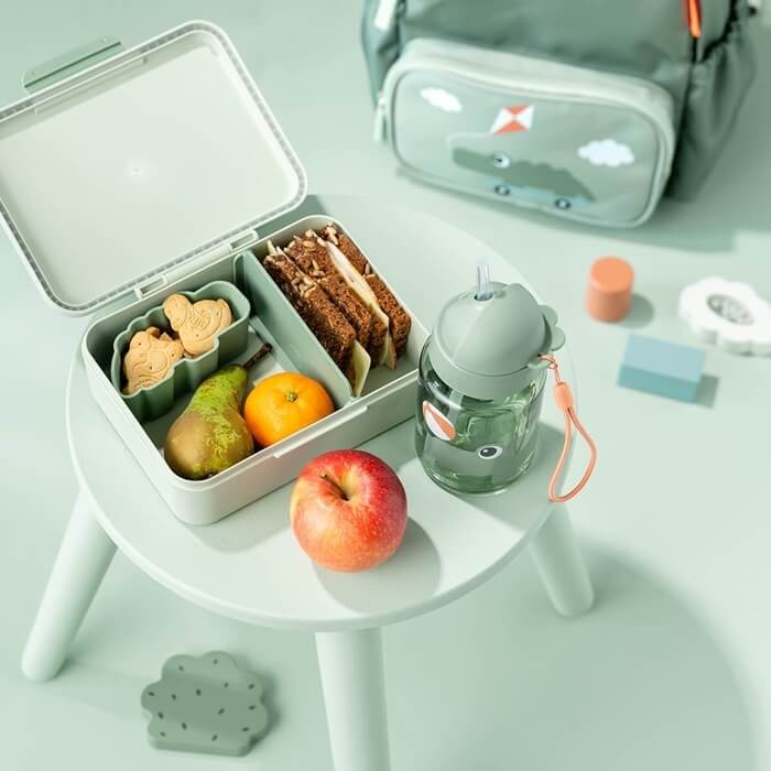 Lunchbox dla dziecka z podziałką Playground Green / Done by Deer