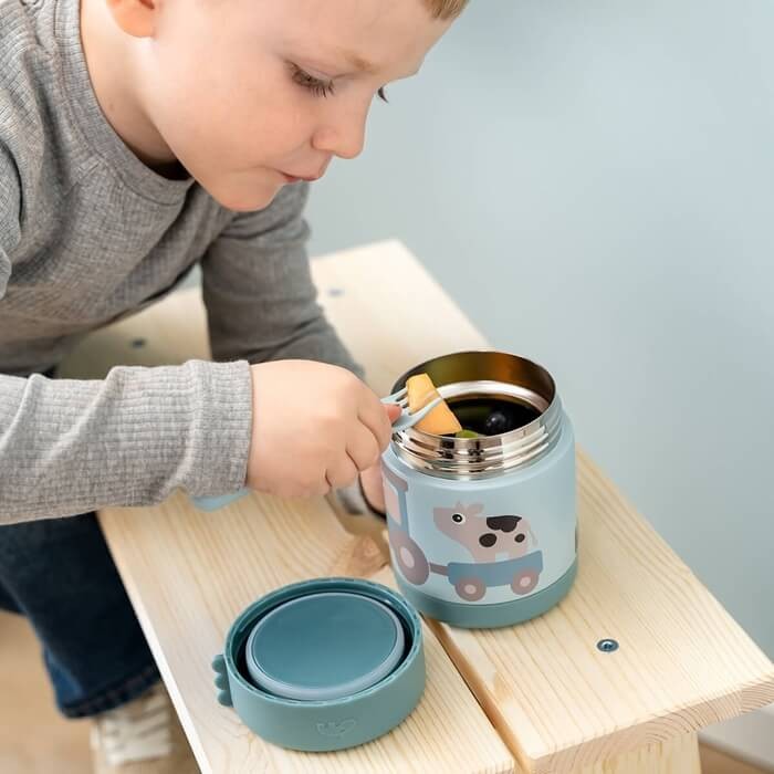 Termos obiadowy dla dziecka 300ml Tiny Farm Blue / Done by Deer