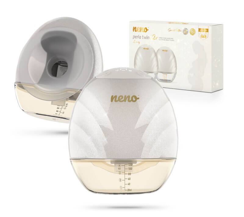 Dwa trójfazowe bezprzewodowe muszlowe laktatory elektroniczne premium Neno Perla Twin / Neno