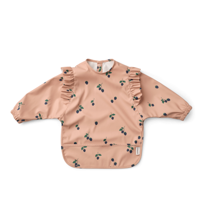 Wodoodporny śliniak z rękawkami Merle - berry, pale tuscany / Liewood