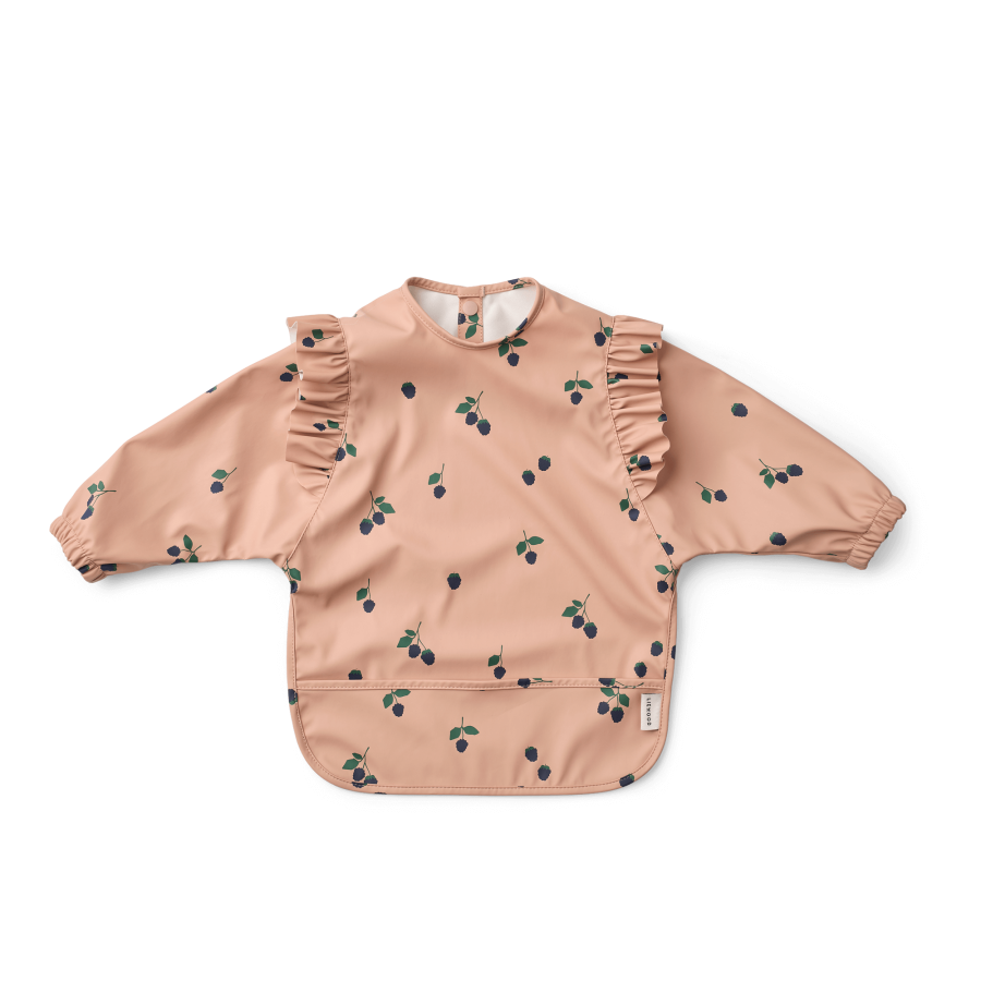 Wodoodporny śliniak z rękawkami Merle - berry, pale tuscany / Liewood