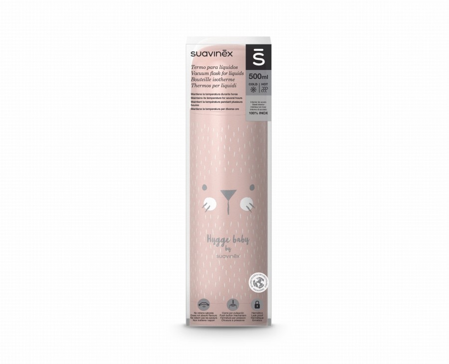Termos na napoje 500 ml Hygge Baby - różowy / Suavinex