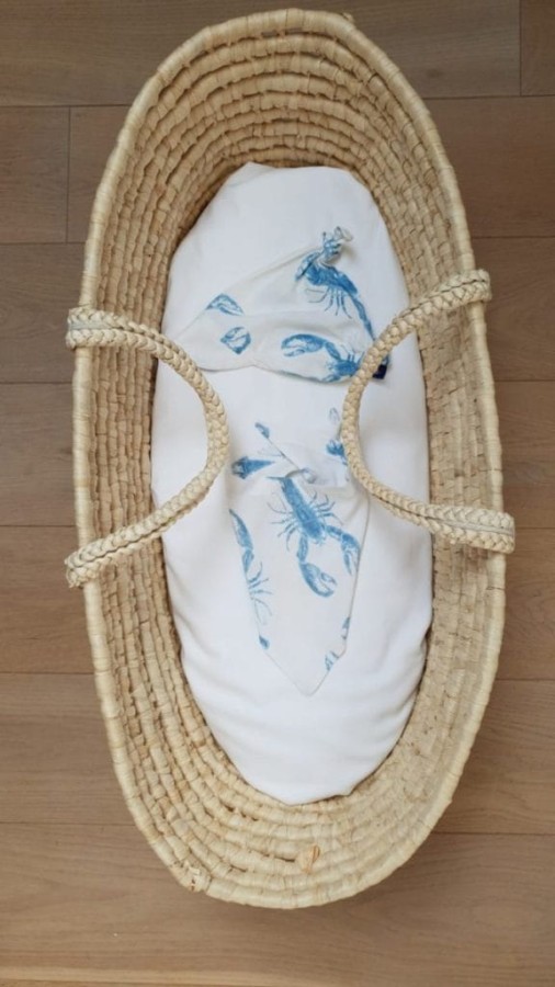 Bambusowa chusteczka z daszkiem Lobster Blue ROZMIARY / Kidspace