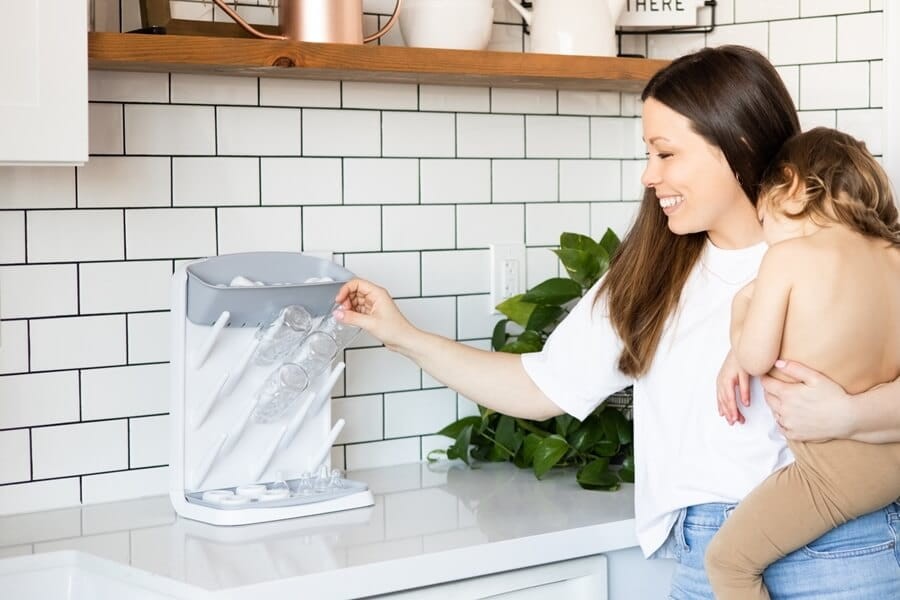 Suszarka stojąca na butelki i smoczki Grey / Ubbi